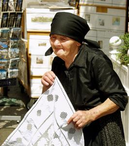 Hungarian woman selling her wares