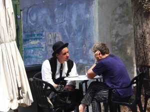 Nagyszeben-Sibiu Two men talking